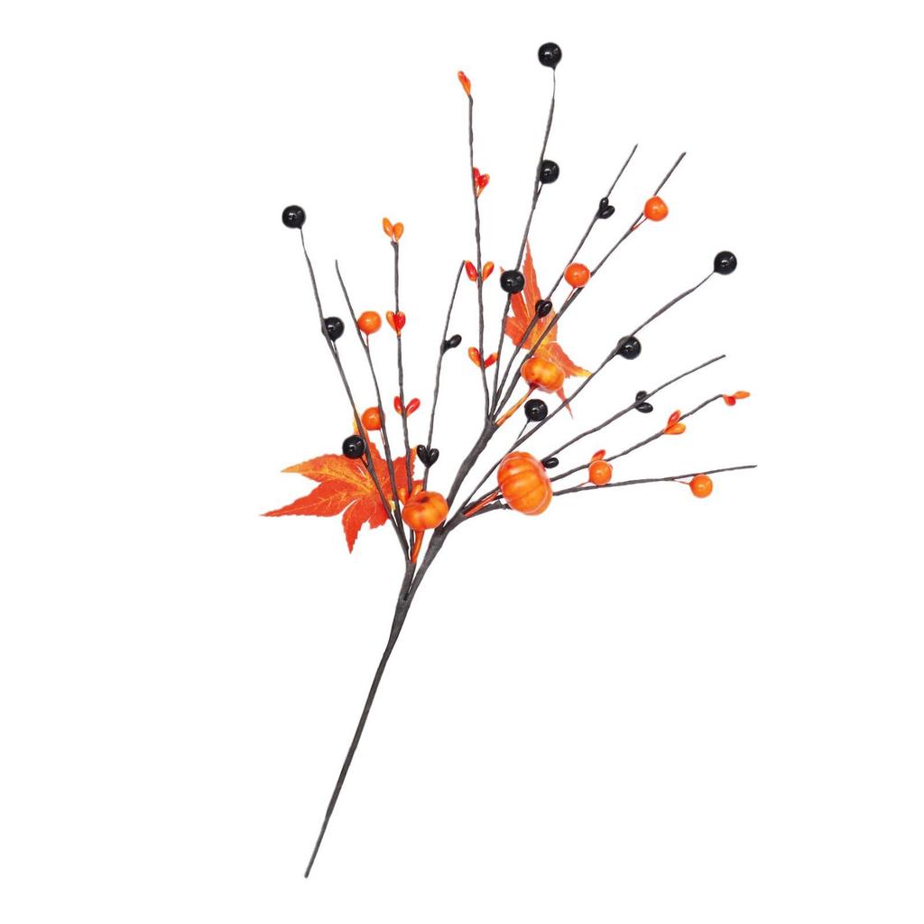 Halloweenpumpa Lönnlöv Pergola Trådstång Svart Orange Bär Pumpagren Thanksgiving Dekoration För Heminredning Högtid