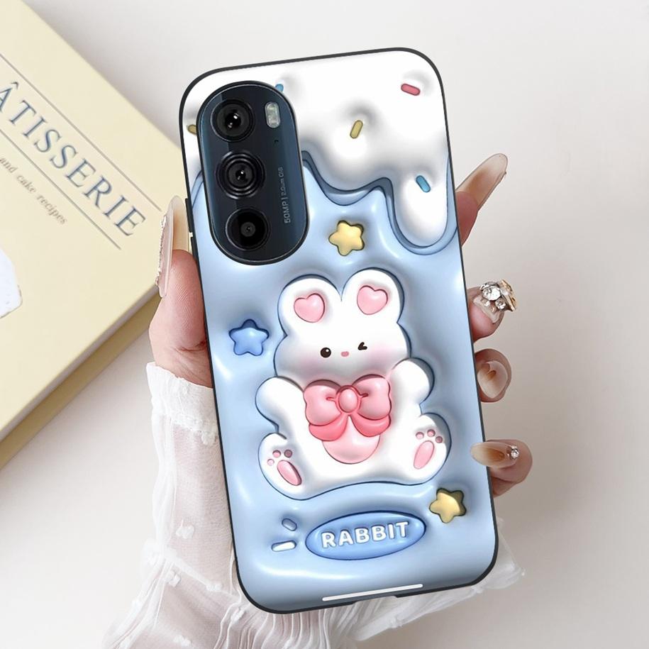 For Motorola Edge 30 Pro Case XT2201-1 Cover Lovely Panda Bowknot Silicone Shockproof Cover For Moto Edge Plus 2022 Edge30 Funda