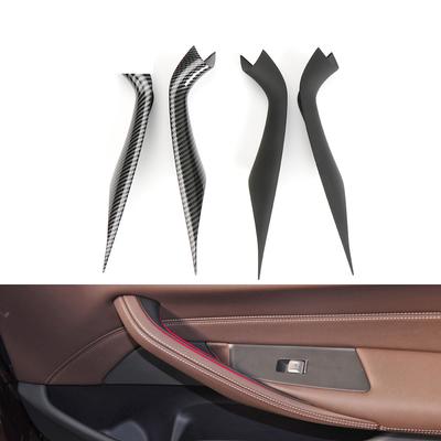 For G30 Car Interior Carbon Fiber Door Handle Cover Trim Door Bowl Stickers Decoration For BMW 5 Series 520 523 525 530 528 535i