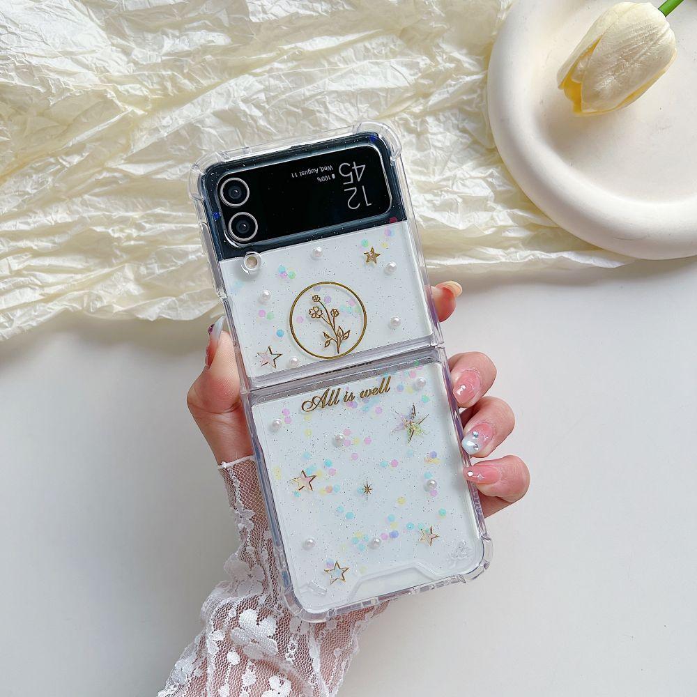 Pro Samsung Galaxy Z Flip 4 Zflip 3 Pouzdro Dream Flitrová Hvězda Průhledné Skládací Nárazuvzdorná Ochrana Tvrdý Zadní Kryt Příslušenství