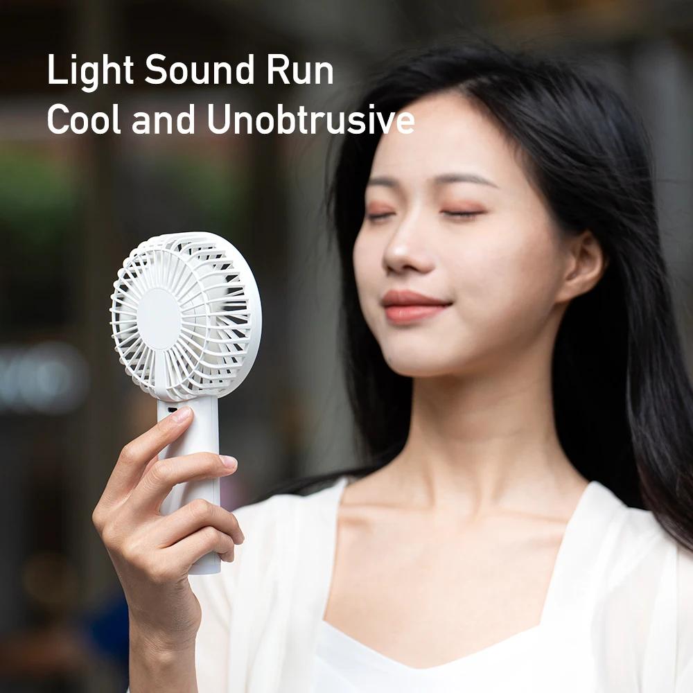 Handheld Fan Portable Mini USB Hand Fan 3600mAh Rechargeable Stepless Speed Control Display Nightlight