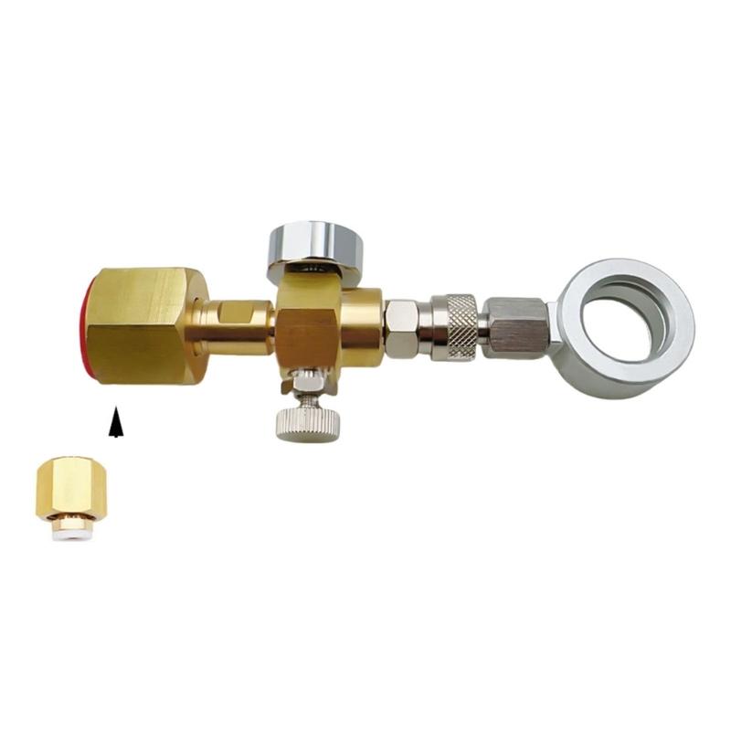 Brass CO2 Filling Adapter CO2 Adapter Pressure Control Valves Portable CO2 Brass Texture for Bottle