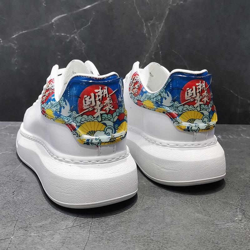 Günlük ayakkabılar erkek tahta ayakkabıları beyaz Avrupa trend stilleri, ulusal trend moda ayakkabılar, Wenzhou ayakkabıları canlı yayın shake fast