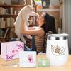 Cute cat tumbler for perfect as a birthday gift for your or female Features a lid and straw for thermal making it a practical and stylish gift for