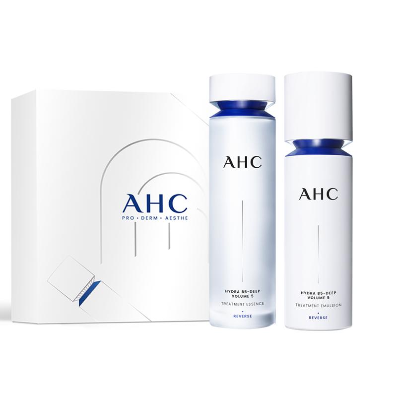 AHC Hydra B5 Deep Plumping 2Pcs Gift Set,130ml Essence Toner+100ml Emulsion,Anti-Aging Hydrating Facial Kit коричневый