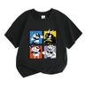 Kids Boys Girls 100% Cotton Crew Neck Short Sleeve T-shirt, Funny Cartoon Game Character Print Casual Soft Breathable Tee Top for Daily Wear