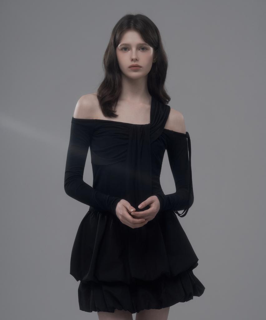 Mausolleum Balloon Cancan Skirt - Black