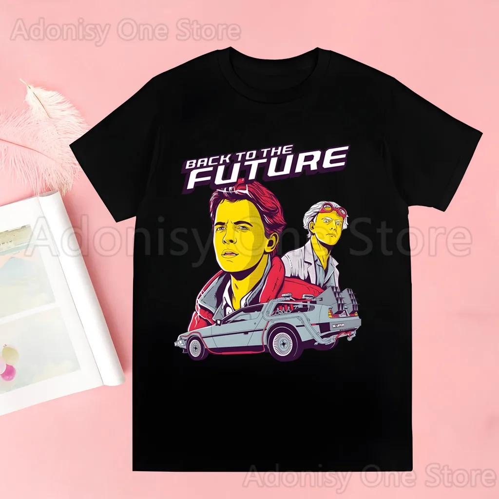 Back To The Future Delorean T-shirts Men Summer Graphic Tees Funny Shirts For Man Tshirts Crew Neck Harajuku Tops