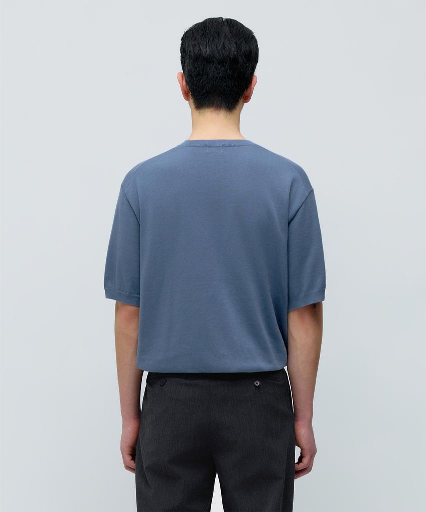 MUSINSA STANDARD Washable Supima Cotton Crew Neck Short Sleeve Knit [Blue Gray]