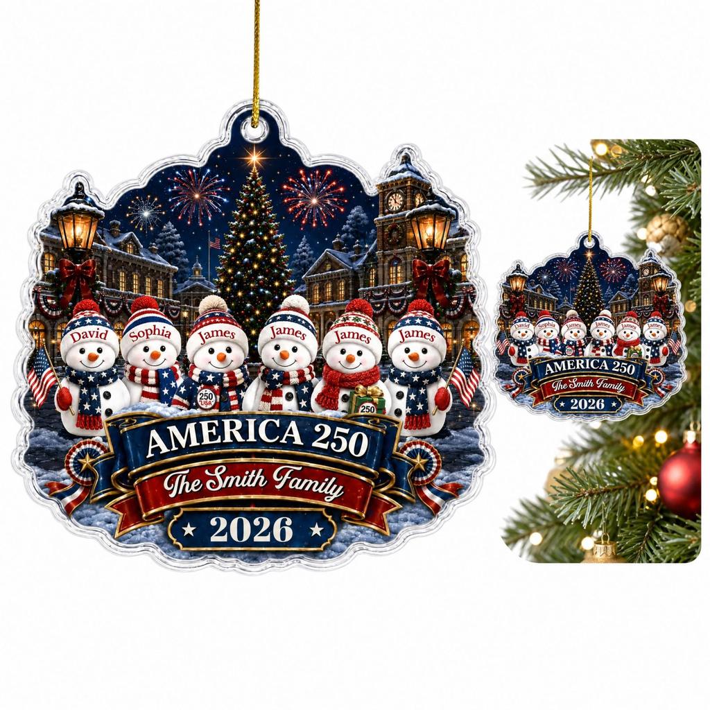 Personalized USA 0th Anniversary Christmas Gift for Mom and Siblings