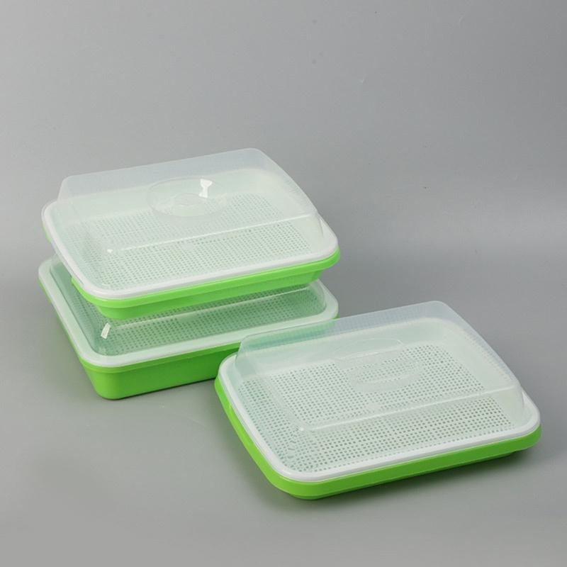 Keimschale mit Deckel Erdlose Bohnenzüchterkultur Hydroponik Anzuchtplatte Garten Keimschale Pflanzwerkzeug