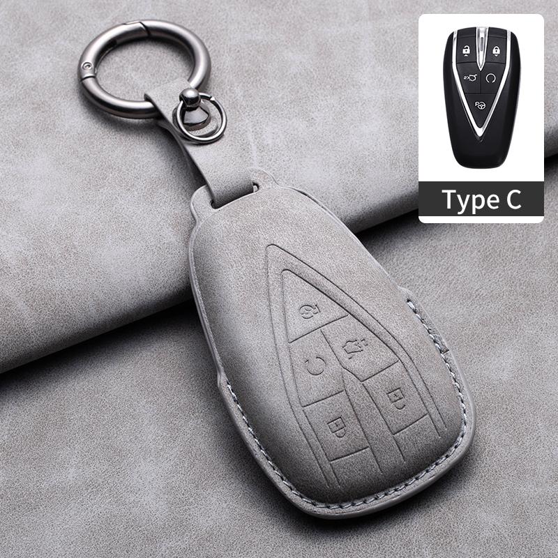 Leather Car Key Case Cover Fob For Changan CS35PLUS CS35 Plus CS55 PLUS CS75 PLUS Eado UNI-T UNI K Oushang X5 X7 EV 2019-2025