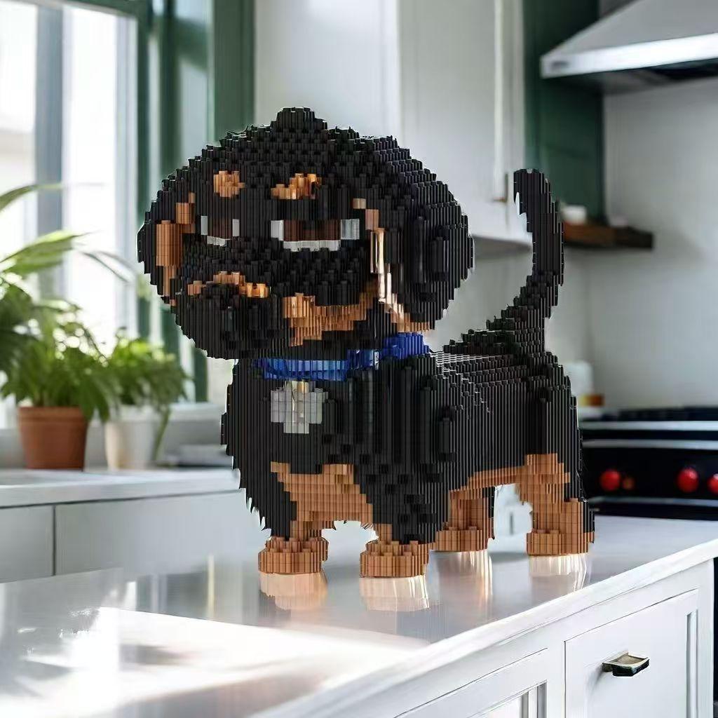 Huisdier Hond Bouwstenen Vakantie en Verjaardagscadeaus Spelletjes Kantoor Huismeubilair DIY Handgemaakte Montage Creatief in