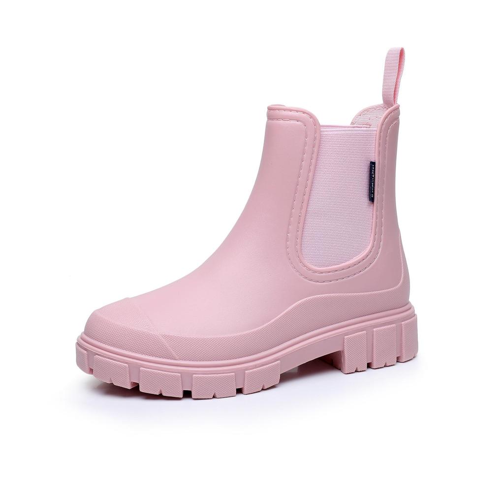 Women's Fashion Ankle Rain Boots: Elastic Chelsea, Non-Slip, Waterproof Waders
