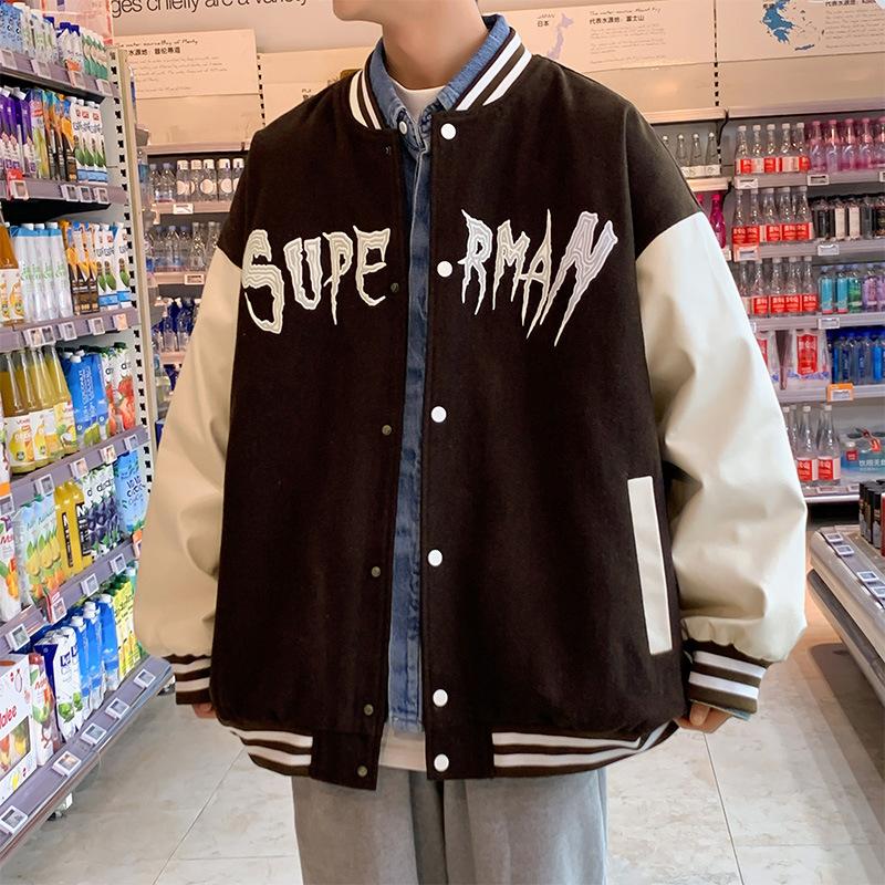 Baseball Jacket Autumn American High Street Ruffian Handsome Teen Men's Loose Casual Jacket Men
