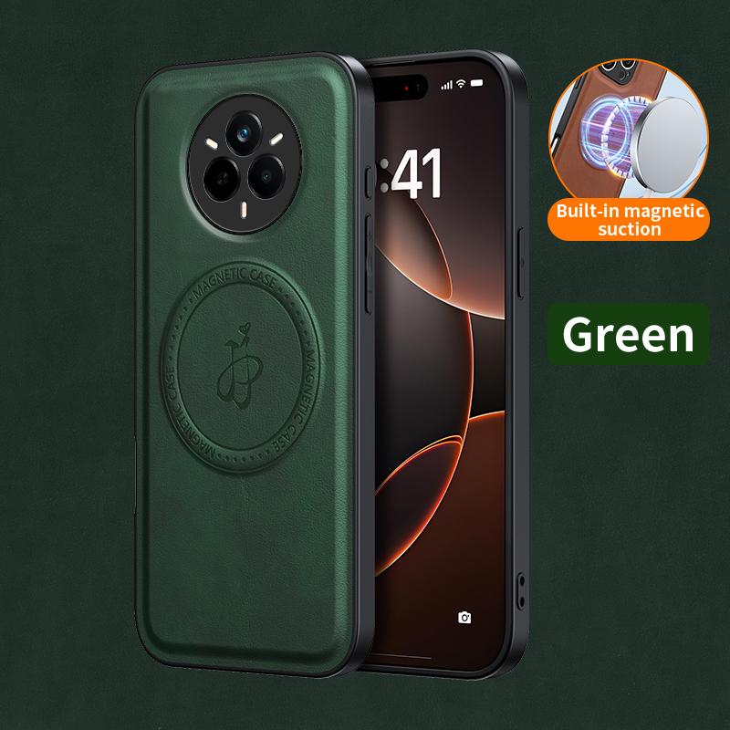 Wireless Charging Magnetic Case for Realme 14 Pro 5G 14 Pro+ Plus Protective Cover PU Leather Hard Back Shell Coque
