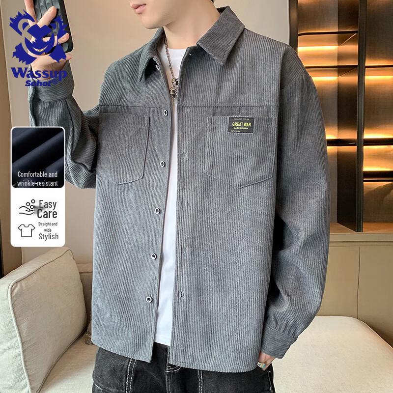 Wassup Sohot Men s Casual Long-Sleeve Shirt Jacket XL