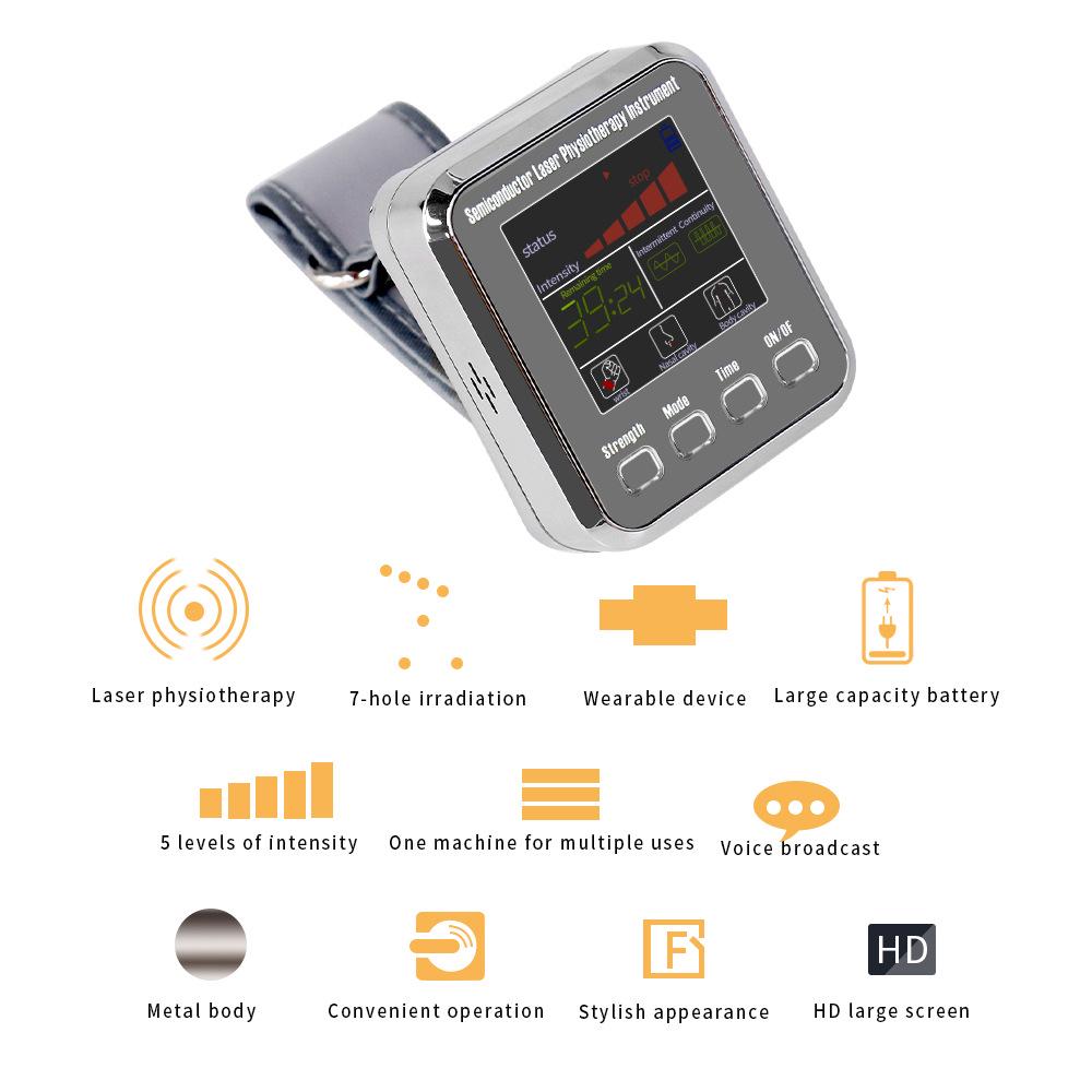 Upgraded 7-Hole Semiconductor Nanowave Wrist Laser Instrument - English Version