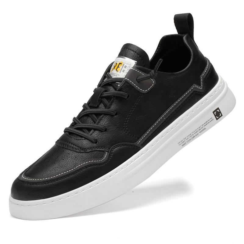 

Fashion Versatile Casual Skate Shoes Genuine Leather Male Sneakers Leisure Walk Tenis Masculino Trainers New Trend Men s Vulcanize Shoes 44 чёрный
