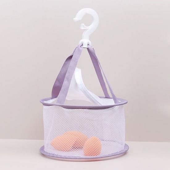 Folding Drying Net Large Capacity Good Ventilation Fine Holes Makeup Brush Drying Mesh Bag with Windproof Buckle Household Supplies