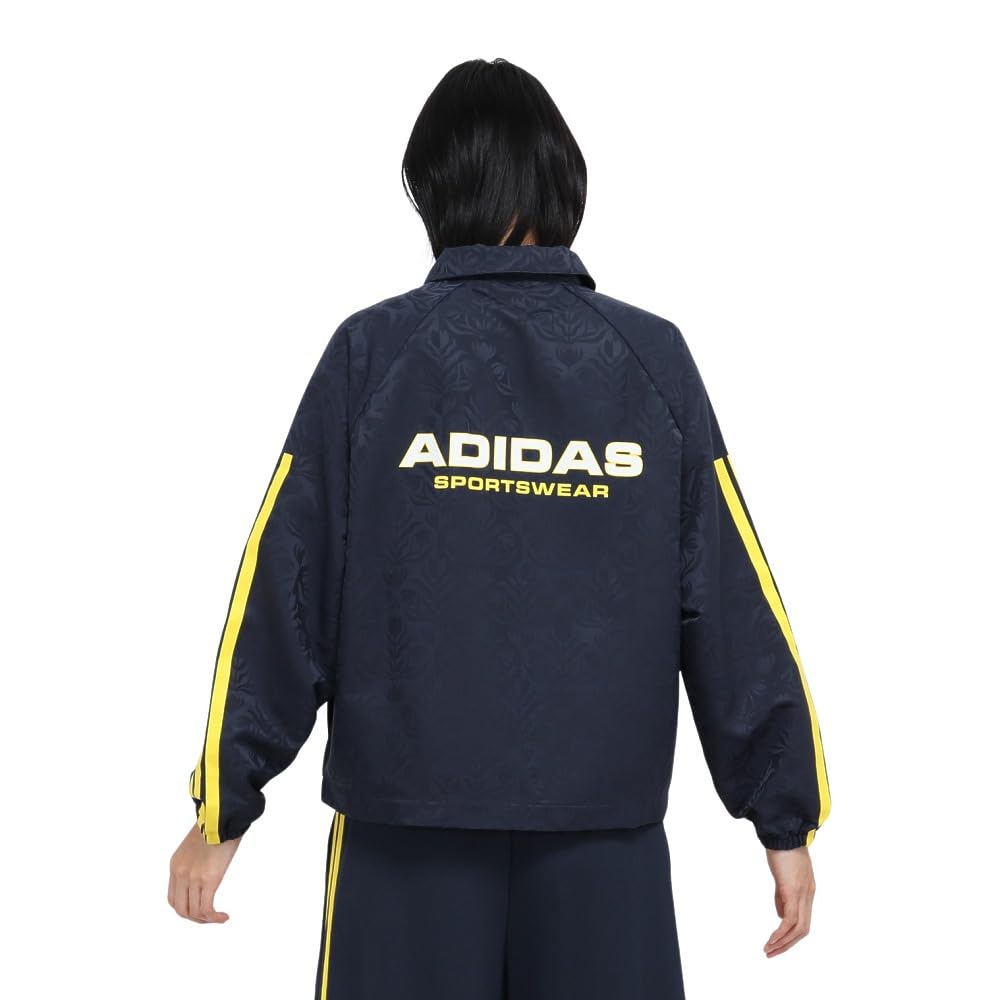 Adidas Tiro Coach Jacket, Women's KKP06, Aurora Ink/Impact Yellow (KB7635), Size M