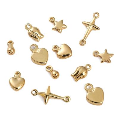 5Pcs Copper Hanging Curved Peach Heart Pendant For DIY Jewelry Making Craft Accessories