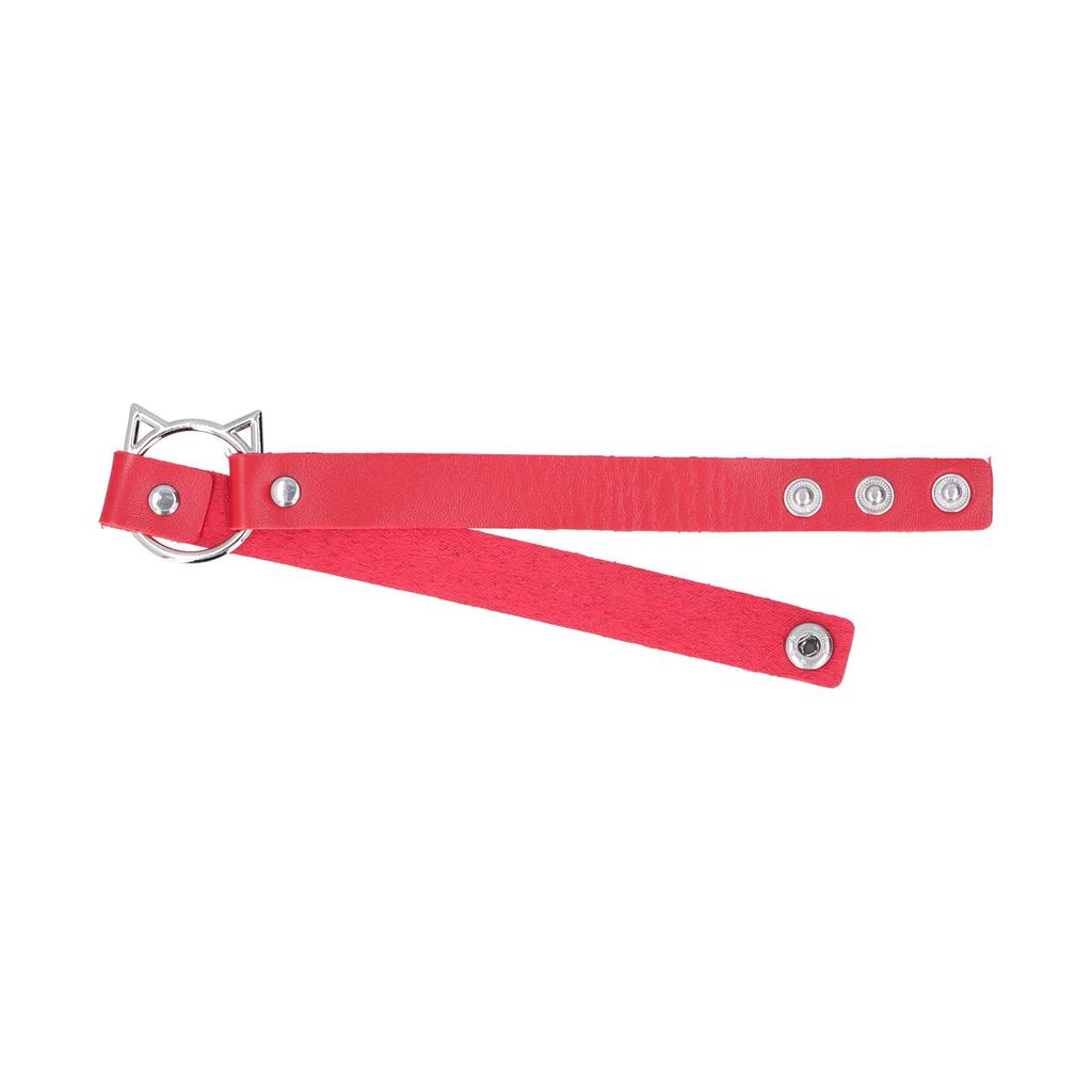 Adjustable PU Leather Choker Punk Gothic Choker Halloween Costume Accessory for Women GirlsRed