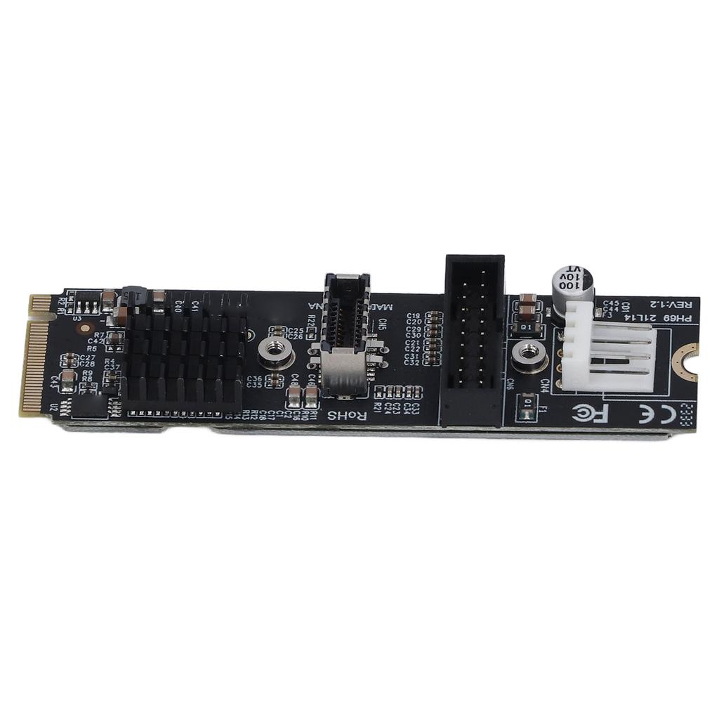 5Gbps Type E USB 3.1 Front Panel Socket M.2 M Key PCIe to USB 3.1 Front Expansion Card Adapter for Motherboard