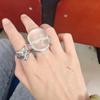 Adjustable Ring Open Rings Fashion Finger y2k Rings evil Face Earrings&Rings Jewelry Gift for Women Girlfriend