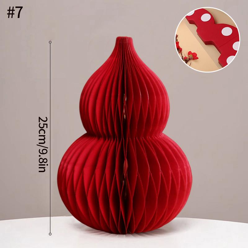 3D Papier Wabenball 2026 Neujahr Hängende Dekoration Papierornamente Frühlingsfest Papierkürbis Ornament Weihnachten Party Deko Vase