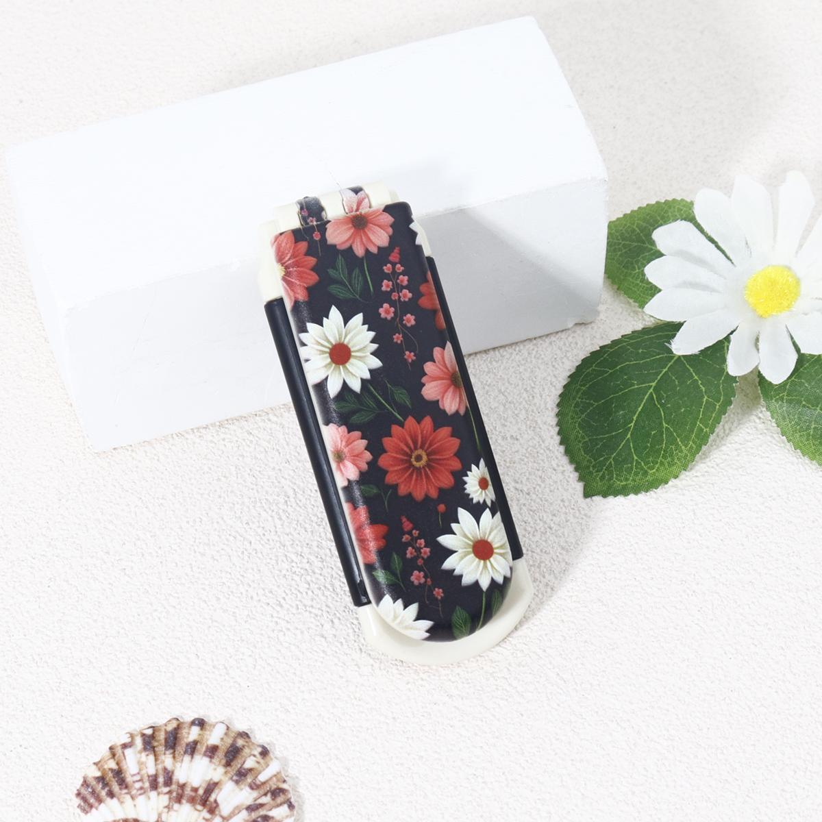 

1 шт. складная расческа с цветочным узором и высокой степенью глянца, с воздушной подушкой, регулируемой подставкой, массажная расческа для волос, Специально для париков из натуральных волос