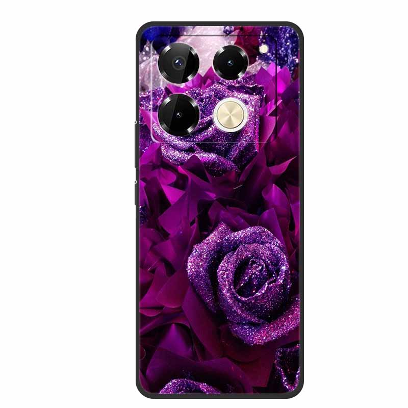 For Infinix Note 40 Pro 5G Case TPU Soft Silicone Cover Phone Cases for Infinix Note 40 40pro 4G Flowers Lovely Coque Fundas
