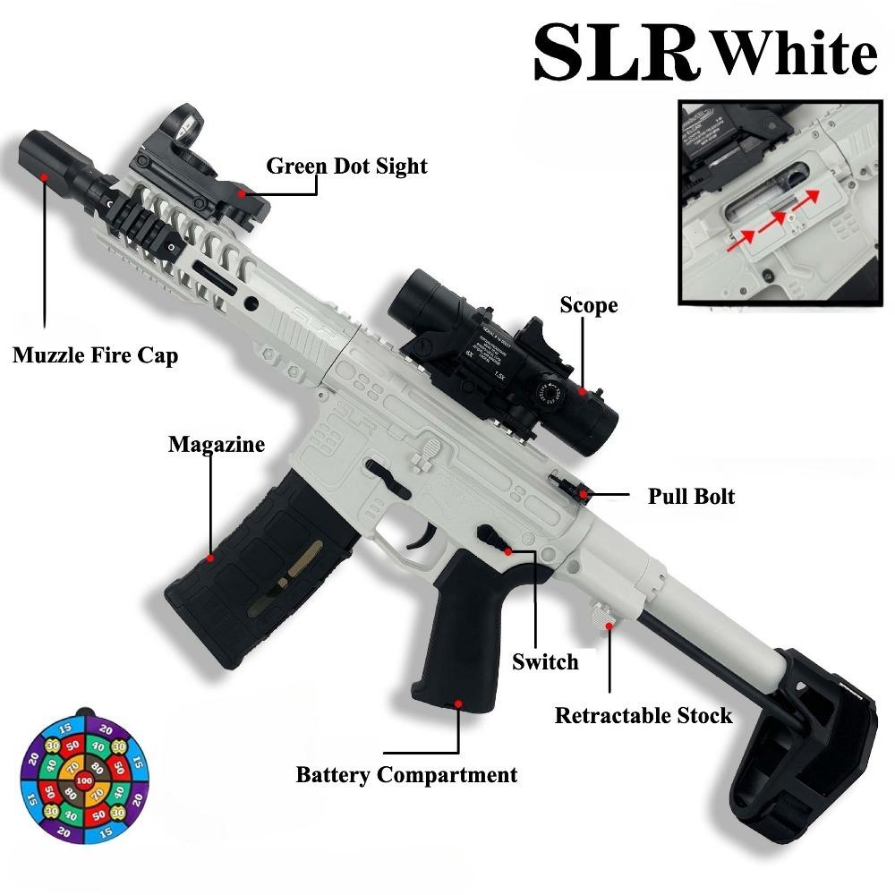 SLR Electric Gun Toy Rechargeable Automatic Outdoor Backyard Shooting Water Ball Game Team Battle Game Toy for Teens