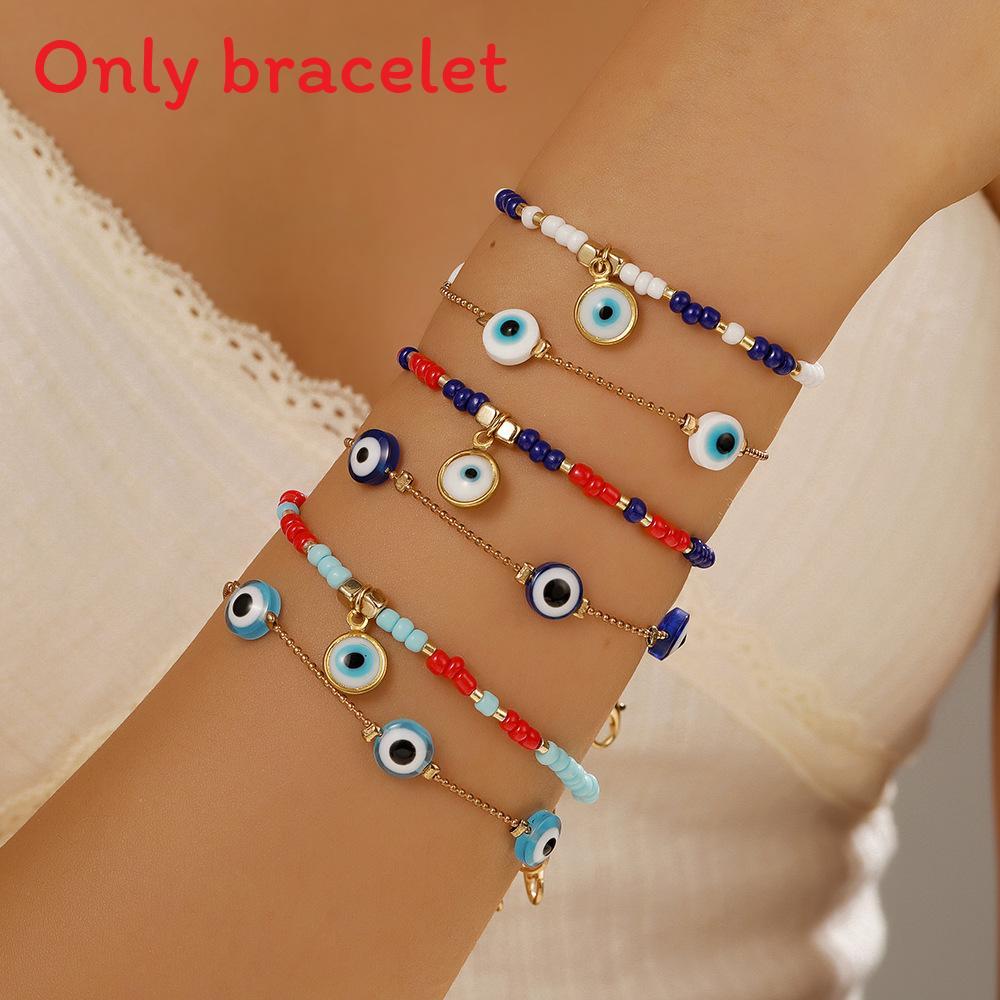 Bohemian Style Beaded Bracelet Set With Glass And Alloy For Women Gift Ideas