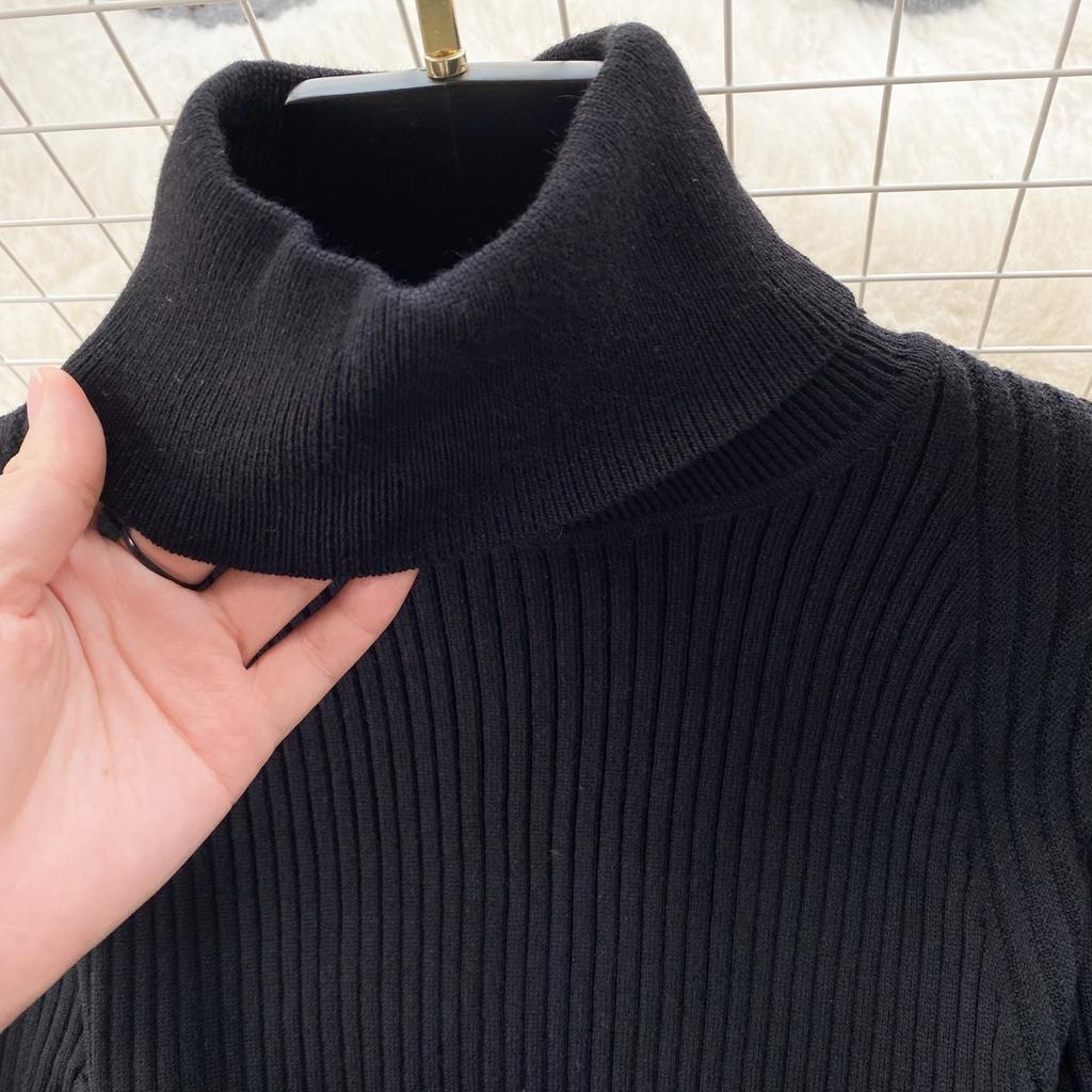 Téli őszi retro kötött csíkos ruha garbó hosszú ujjú vékony női elegáns színes blokk vintage pulóver vonalas ruha