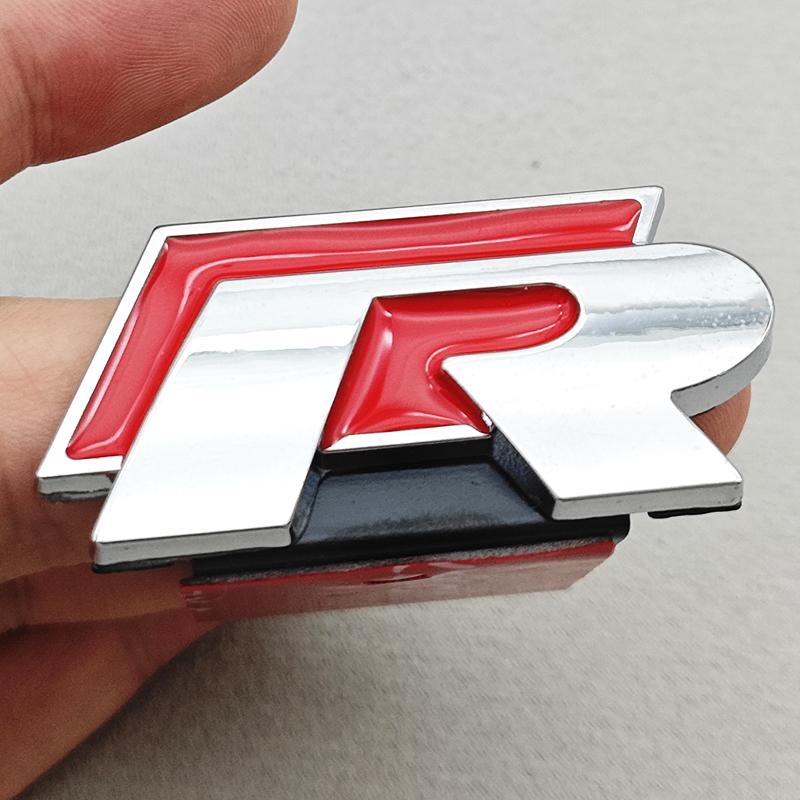 2026 Heißer Aufkleber 3D Metall Auto Logo R RLine Kühlergrill Emblem Abzeichen Aufkleber für Volkswagen VW Golf R R32 MK7 MK7.5 MK8 Polo GTI