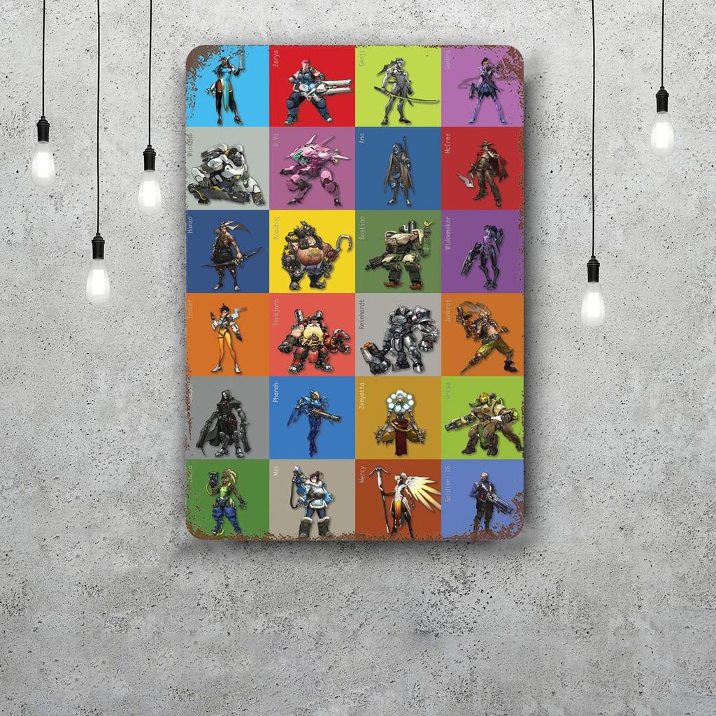 Overwatch Classic Poster Rusty Metal Plaque Retro Decorative Plate Bar Man Cave Garage Club Metal Sign Wall Decoration