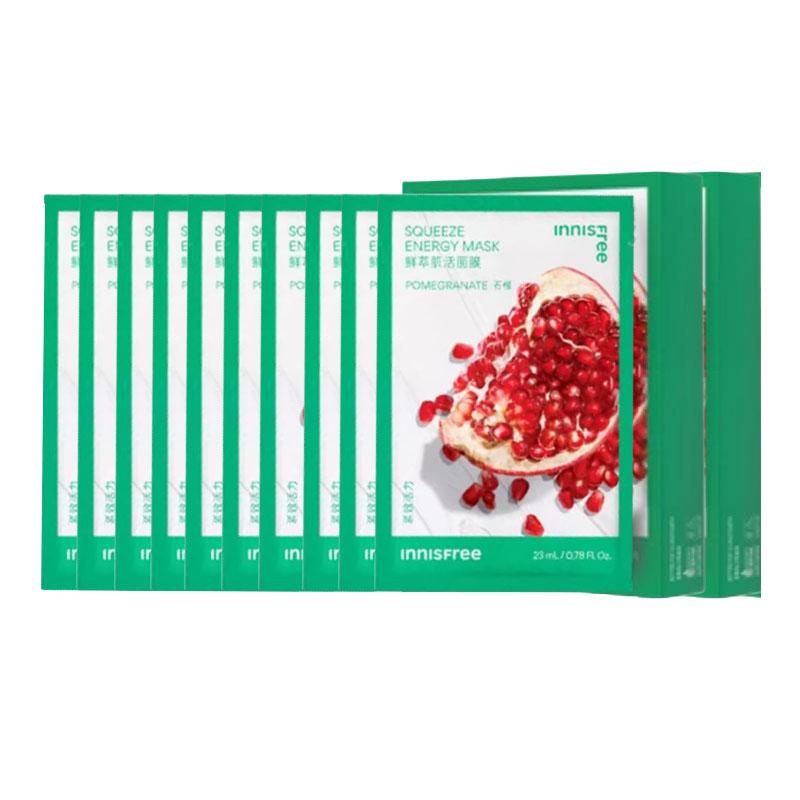 Innisfree Pomegranate Moisturizing and Hydrating pieces/box Innisfree Fresh Extract Muscle Mask Pomegranate-23ml10 pieces/box2