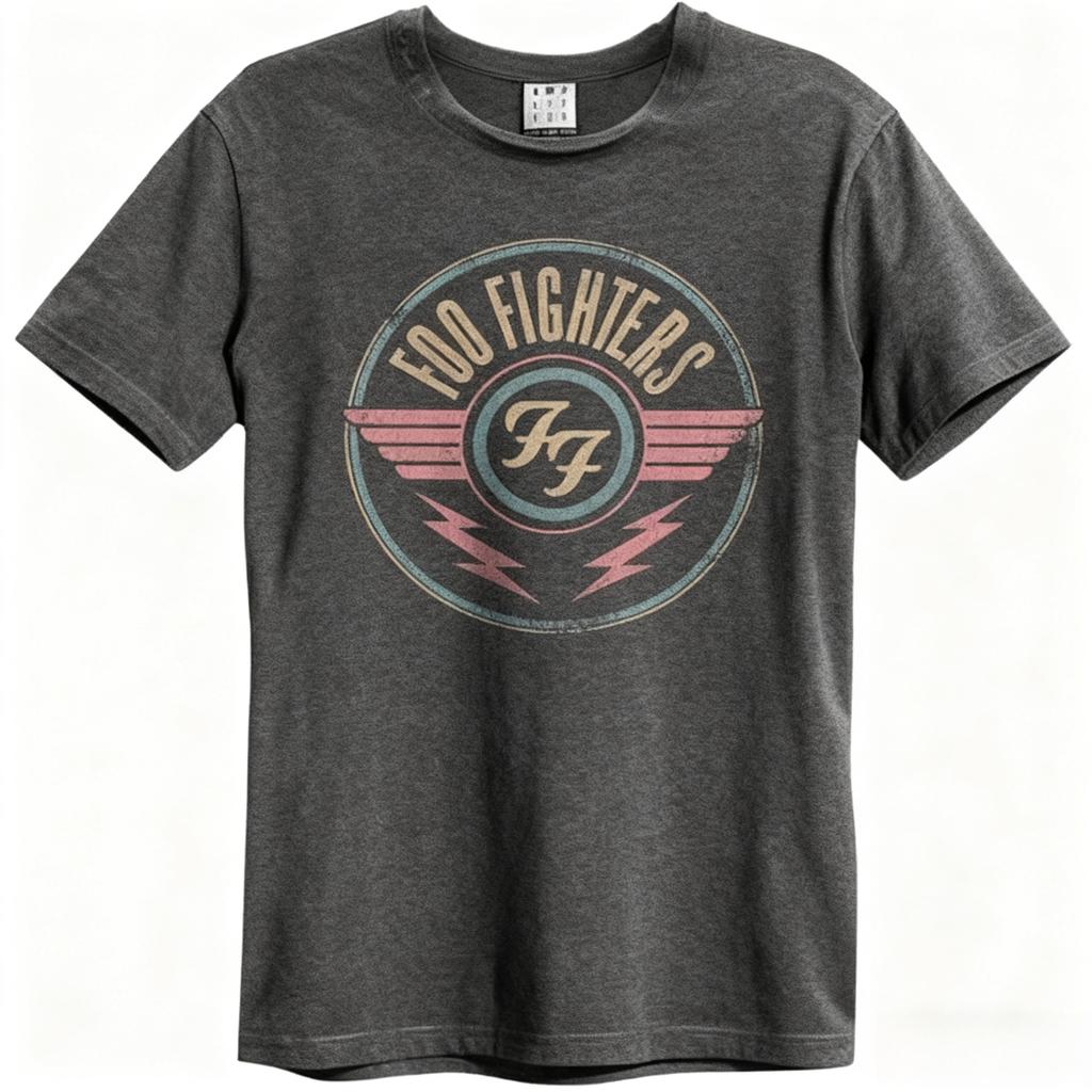 Foo Fighters Bavlněné tričko s krátkým rukávem Kulatý výstřih Prodyšné Streetový trend Y2k Harajuku styl Plus size Ležérní módní topy