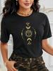 Neck Short Sleeve Medium Stretch Fabric Perfect for Spring Women'S Bohemian Graphic T-Shirt  Casual Crew Aesthetic Clothes