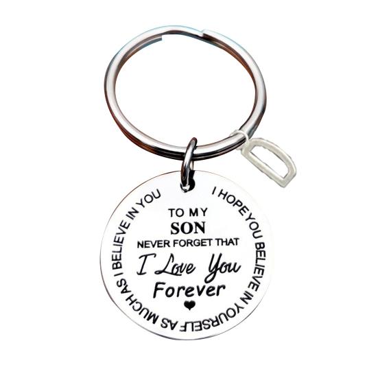 Portachiavi Personalizzato Per Figlia Con Messaggio "I Love You" | Acciaio Inossidabile 3x3cm | Regalo Compleanno, Natale, Con Sacchetto Regalo