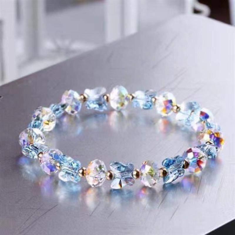 Fashion Butterfly Charm Crystal Stretch Beaded Bracelets Elastic Rope Women Temperament Bracelet&Bangles Charms Bohemian Jewelry