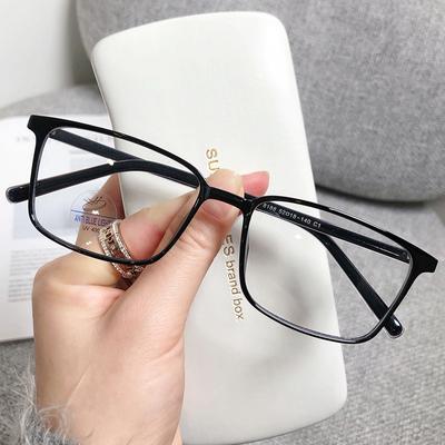 Vintage Art Glasses Frame Fashion Business TR90 Ultra-light Glasses for Men Women Square Eyeglasses Frames No Diopter