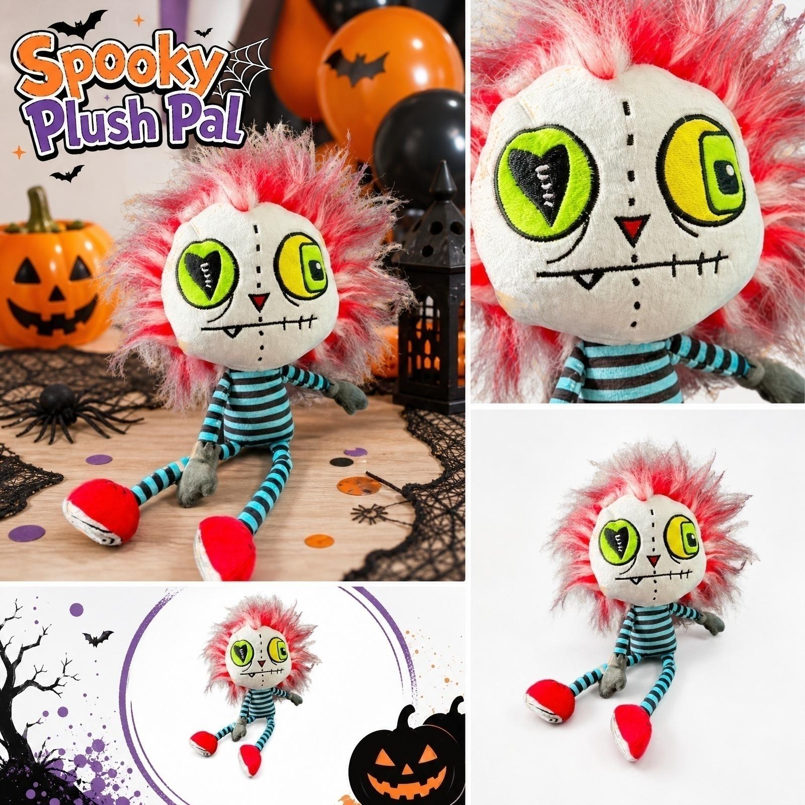 Halloween Plush Toy Ghost Stuffed Doll Soft Fabric Creepy Face Party Decoration Halloween Plush Doll for Kids and Adults One Size