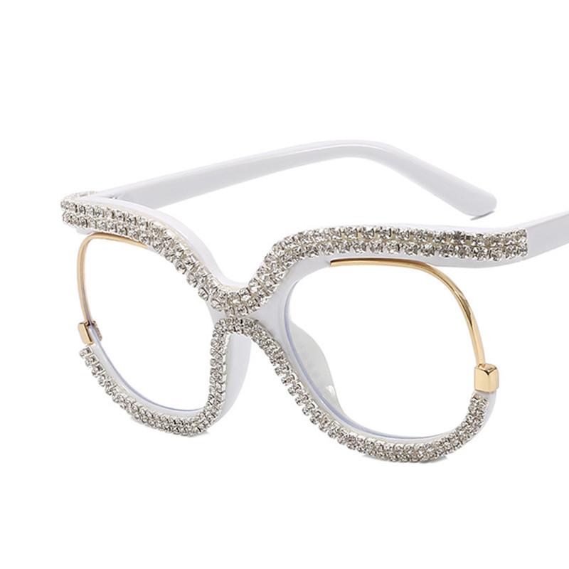 Women Reading Glasses Frameless Anti-Blue Presbyopic Glasses 0 To +4.0  Diamond Rimmed Glasses  Anti-Reflective