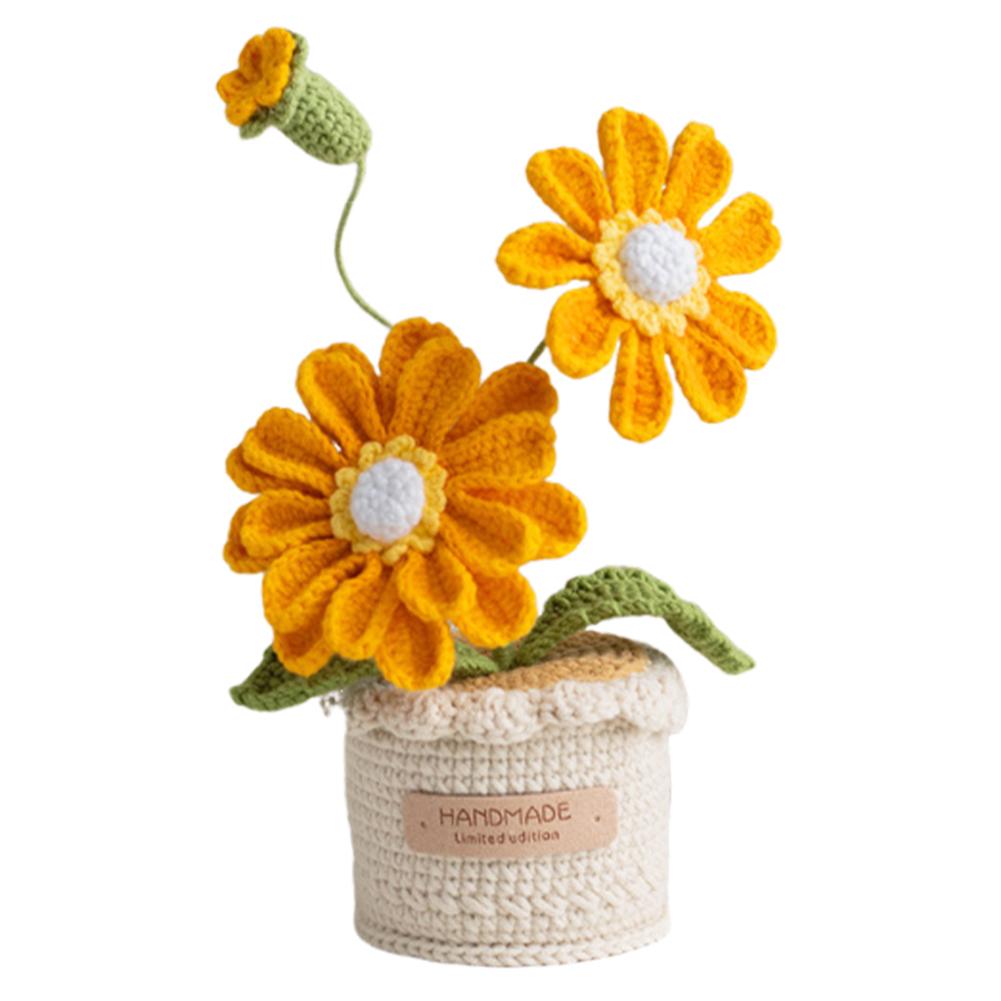 Вязаные цветы Украшения Декоративные цветы крючком Комнатные растения Сделай сам Вязаные искусственные цветы для подарков на вечеринку
