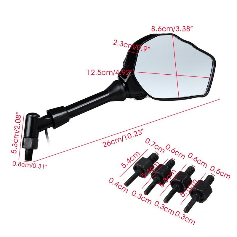 1 Pair Motorcycle Mirror Skeleton View Mirrors Elctric Bright Skull Hand Claw Side Rear  LED Turn Signal Light 8mm 10mm Universal