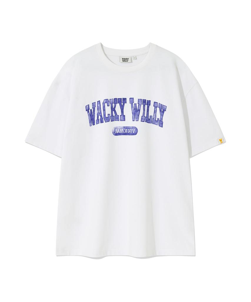 WACKY WILLY Arch Typo Short Sleeve T-Shirt White