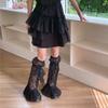 Japanese Style Leg Warmers for Women Cute Star Leg Warmers 80s Party Dance Legwarmers Fashion Lace Trim Long Leg Socks