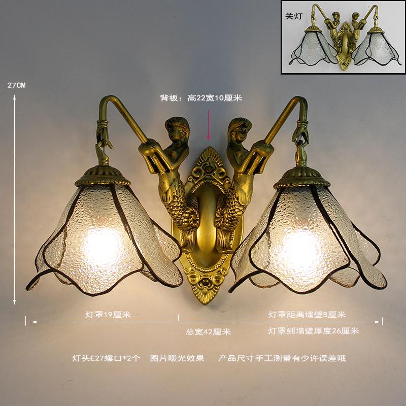 American Creative Retro Lotus Bathroom Mirror Headlight Wall Lamp European Dresser Mediterranean Simple Wall Lamp